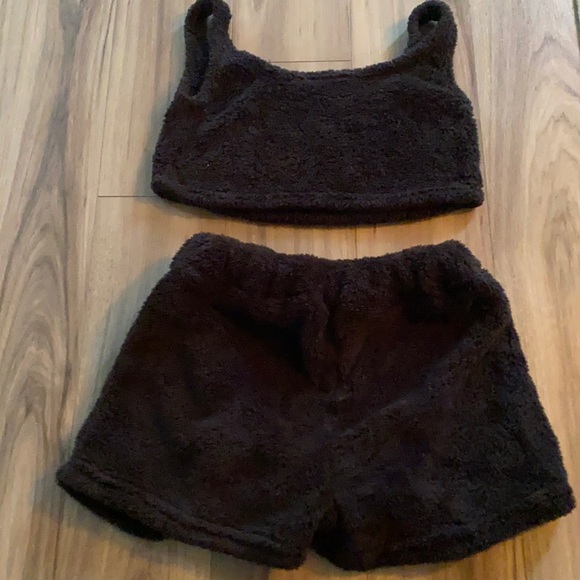 Solid flannel tank top & shorts lounge set - Picture 2 of 5